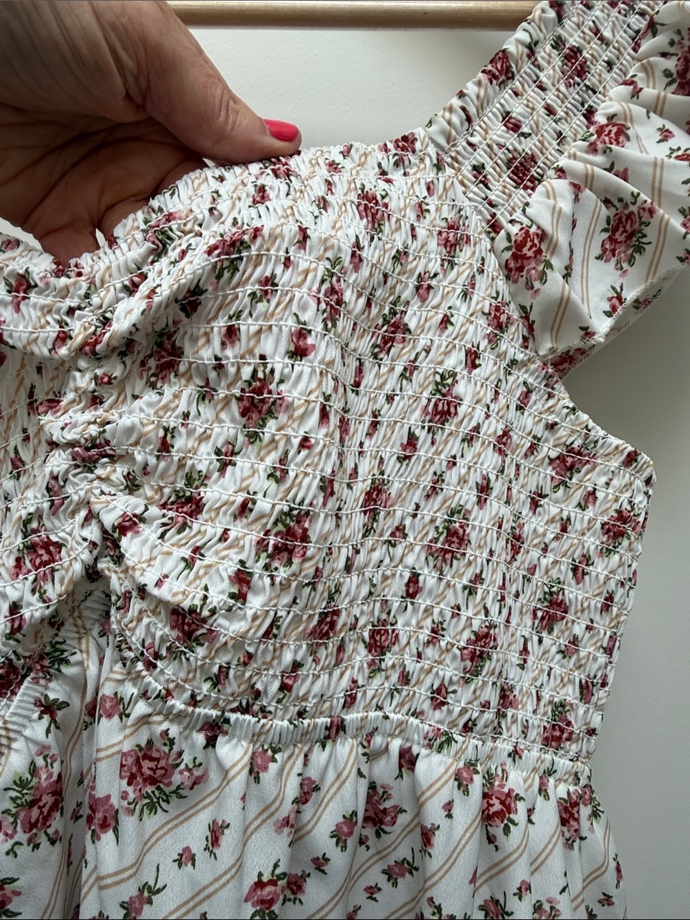 Hint of Blush Babydoll Floral Cottagecore Dress - Picture 8 of 10